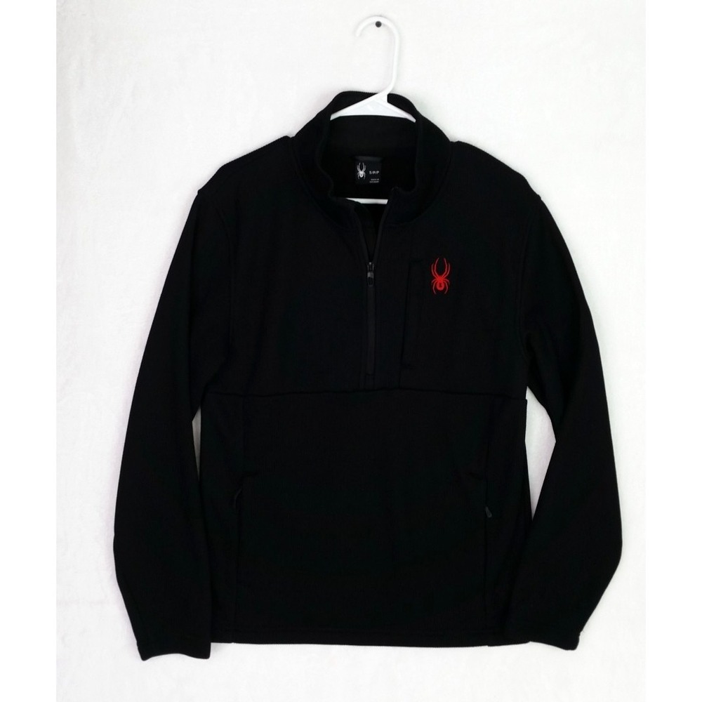Men's Spyder Pristine Half‎ Zip Pullover Sweater Top Size Small S Red Black